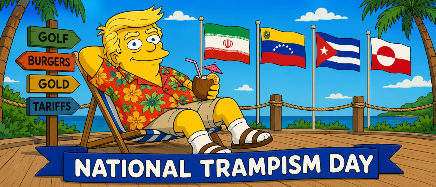 National Trampism Day tropical banner artwork